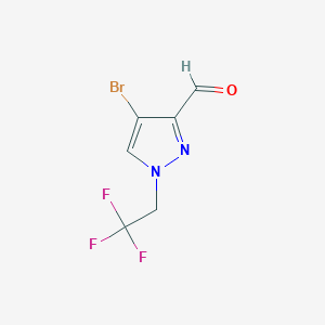 molecular formula C6H4BrF3N2O B2880441 4-bromo-1-(2,2,2-trifluoroethyl)-1H-pyrazole-3-carbaldehyde CAS No. 2054953-01-2