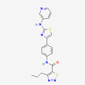 molecular formula C20H18N6OS2 B2880445 4-propyl-N-(4-(2-(pyridin-3-ylamino)thiazol-4-yl)phenyl)-1,2,3-thiadiazole-5-carboxamide CAS No. 1797181-59-9