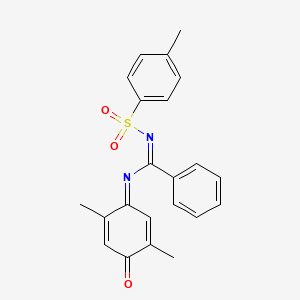 (1Z,NE)-N-(2,5-dimethyl-4-oxocyclohexa-2,5-dien-1-ylidene)-N'-tosylbenzimidamide