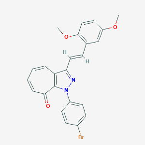 molecular formula C24H19BrN2O3 B288045 1-(4-bromophenyl)-3-[2-(2,5-dimethoxyphenyl)vinyl]cyclohepta[c]pyrazol-8(1H)-one 