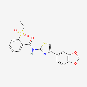 N-(4-(benzo[d][1,3]dioxol-5-yl)thiazol-2-yl)-2-(ethylsulfonyl)benzamide