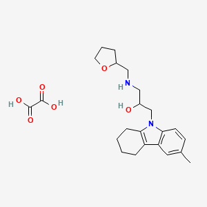 molecular formula C23H32N2O6 B2880458 1-(6-methyl-3,4-dihydro-1H-carbazol-9(2H)-yl)-3-(((tetrahydrofuran-2-yl)methyl)amino)propan-2-ol oxalate CAS No. 1185492-32-3