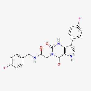molecular formula C21H16F2N4O3 B2880460 N-(4-fluorobenzyl)-2-(7-(4-fluorophenyl)-2,4-dioxo-1H-pyrrolo[3,2-d]pyrimidin-3(2H,4H,5H)-yl)acetamide CAS No. 1115336-54-3