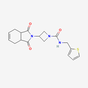 molecular formula C17H19N3O3S B2880461 3-(1,3-dioxo-3a,4,7,7a-tetrahydro-1H-isoindol-2(3H)-yl)-N-(thiophen-2-ylmethyl)azetidine-1-carboxamide CAS No. 2034235-33-9