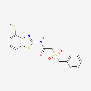 molecular formula C17H16N2O3S3 B2880466 2-(benzylsulfonyl)-N-(4-(methylthio)benzo[d]thiazol-2-yl)acetamide CAS No. 922452-40-2