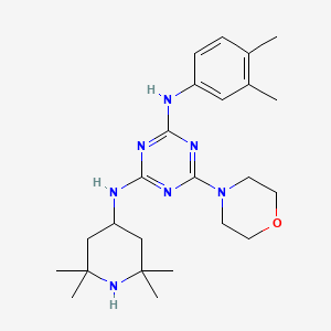 molecular formula C24H37N7O B2880467 N2-(3,4-dimethylphenyl)-6-morpholino-N4-(2,2,6,6-tetramethylpiperidin-4-yl)-1,3,5-triazine-2,4-diamine CAS No. 946343-51-7