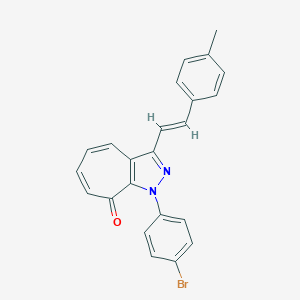 molecular formula C23H17BrN2O B288047 1-(4-bromophenyl)-3-[2-(4-methylphenyl)vinyl]cyclohepta[c]pyrazol-8(1H)-one 