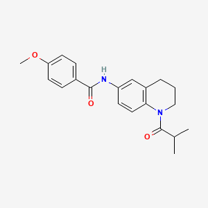 molecular formula C21H24N2O3 B2880474 N-(1-isobutyryl-1,2,3,4-tetrahydroquinolin-6-yl)-4-methoxybenzamide CAS No. 941960-58-3