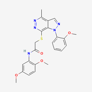 molecular formula C23H23N5O4S B2880476 N-(2,5-dimethoxyphenyl)-2-((1-(2-methoxyphenyl)-4-methyl-1H-pyrazolo[3,4-d]pyridazin-7-yl)thio)acetamide CAS No. 1105238-86-5