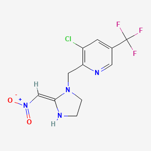 molecular formula C11H10ClF3N4O2 B2880477 3-chloro-2-{[(2E)-2-(nitromethylidene)imidazolidin-1-yl]methyl}-5-(trifluoromethyl)pyridine CAS No. 1354455-08-5