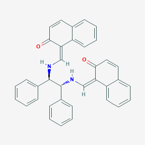 molecular formula C36H28N2O2 B288048 (1Z)-1-[[[(1R,2R)-2-[[(Z)-(2-oxonaphthalen-1-ylidene)methyl]amino]-1,2-diphenylethyl]amino]methylidene]naphthalen-2-one 