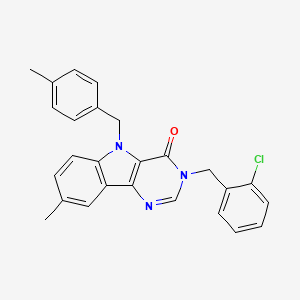 molecular formula C26H22ClN3O B2880486 3-(2-chlorobenzyl)-8-methyl-5-(4-methylbenzyl)-3H-pyrimido[5,4-b]indol-4(5H)-one CAS No. 1189916-67-3