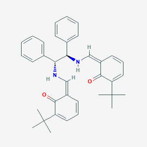 molecular formula C36H40N2O2 B288049 (6Z)-2-tert-butyl-6-[[[(1R,2R)-2-[[(Z)-(5-tert-butyl-6-oxocyclohexa-2,4-dien-1-ylidene)methyl]amino]-1,2-diphenylethyl]amino]methylidene]cyclohexa-2,4-dien-1-one 