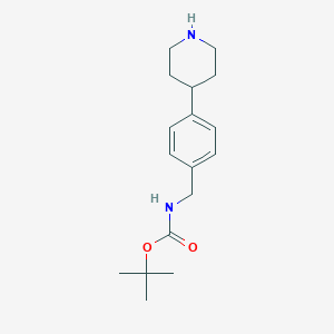 molecular formula C17H26N2O2 B2880492 Tert-butyl N-[(4-piperidin-4-ylphenyl)methyl]carbamate CAS No. 1539768-83-6