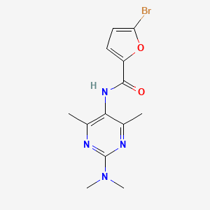 molecular formula C13H15BrN4O2 B2880497 5-bromo-N-(2-(dimethylamino)-4,6-dimethylpyrimidin-5-yl)furan-2-carboxamide CAS No. 1448124-64-8