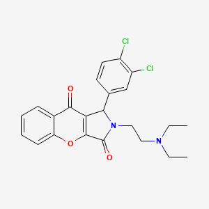 molecular formula C23H22Cl2N2O3 B2880499 1-(3,4-Dichlorophenyl)-2-(2-(diethylamino)ethyl)-1,2-dihydrochromeno[2,3-c]pyrrole-3,9-dione CAS No. 631865-07-1