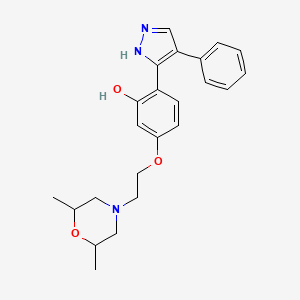 molecular formula C23H27N3O3 B2880503 5-(2-(2,6-dimethylmorpholino)ethoxy)-2-(4-phenyl-1H-pyrazol-3-yl)phenol CAS No. 1010867-79-4