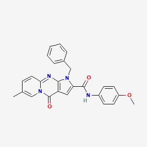 molecular formula C26H22N4O3 B2880508 1-benzyl-N-(4-methoxyphenyl)-7-methyl-4-oxo-1,4-dihydropyrido[1,2-a]pyrrolo[2,3-d]pyrimidine-2-carboxamide CAS No. 900875-33-4