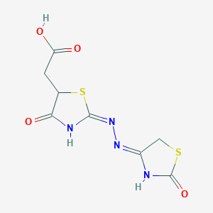 2-((E)-4-oxo-2-((E)-(2-oxothiazolidin-4-ylidene)hydrazono)thiazolidin-5-yl)acetic acid