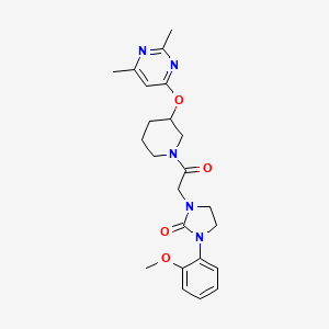 1-(2-(3-((2,6-Dimethylpyrimidin-4-yl)oxy)piperidin-1-yl)-2-oxoethyl)-3-(2-methoxyphenyl)imidazolidin-2-one