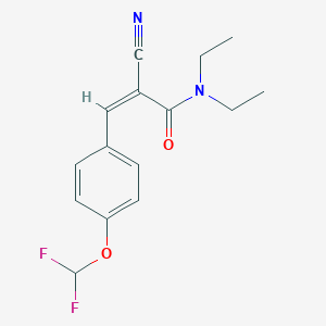 molecular formula C15H16F2N2O2 B2880524 (Z)-2-Cyano-3-[4-(difluoromethoxy)phenyl]-N,N-diethylprop-2-enamide CAS No. 326616-55-1