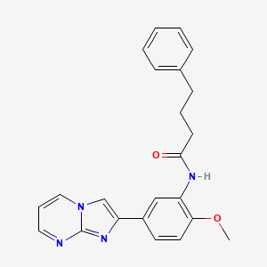 molecular formula C23H22N4O2 B2880526 N-(5-咪唑并[1,2-a]嘧啶-2-基-2-甲氧苯基)-4-苯基丁酰胺 CAS No. 862811-04-9