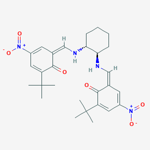 molecular formula C28H36N4O6 B288053 (6Z)-2-tert-butyl-6-[[[(1R,2R)-2-[[(Z)-(5-tert-butyl-3-nitro-6-oxocyclohexa-2,4-dien-1-ylidene)methyl]amino]cyclohexyl]amino]methylidene]-4-nitrocyclohexa-2,4-dien-1-one 