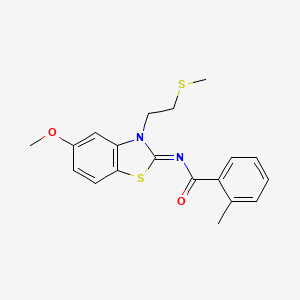 (Z)-N-(5-methoxy-3-(2-(methylthio)ethyl)benzo[d]thiazol-2(3H)-ylidene)-2-methylbenzamide