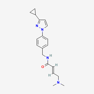 molecular formula C19H24N4O B2880541 (E)-N-[[4-(3-Cyclopropylpyrazol-1-yl)phenyl]methyl]-4-(dimethylamino)but-2-enamide CAS No. 2411333-62-3