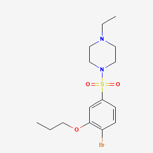 molecular formula C15H23BrN2O3S B2880545 1-[(4-Bromo-3-propoxyphenyl)sulfonyl]-4-ethylpiperazine CAS No. 1206124-68-6