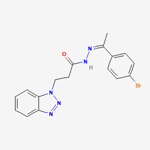 molecular formula C17H16BrN5O B2880556 3-(1H-benzotriazol-1-yl)-N'-[(1Z)-1-(4-bromophenyl)ethylidene]propanehydrazide CAS No. 326002-05-5