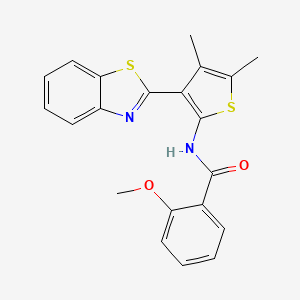 molecular formula C21H18N2O2S2 B2880558 N-(3-(苯并[d]噻唑-2-基)-4,5-二甲基噻吩-2-基)-2-甲氧基苯甲酰胺 CAS No. 886960-07-2