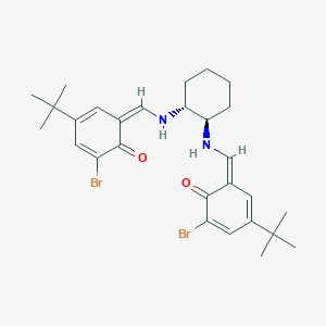 molecular formula C28H36Br2N2O2 B288056 (6Z)-2-bromo-6-[[[(1R,2R)-2-[[(Z)-(5-bromo-3-tert-butyl-6-oxocyclohexa-2,4-dien-1-ylidene)methyl]amino]cyclohexyl]amino]methylidene]-4-tert-butylcyclohexa-2,4-dien-1-one 