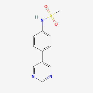 molecular formula C11H11N3O2S B2880568 N-(4-pyrimidin-5-ylphenyl)methanesulfonamide CAS No. 1125425-65-1