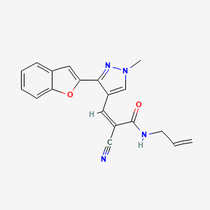(Z)-3-[3-(1-benzofuran-2-yl)-1-methylpyrazol-4-yl]-2-cyano-N-prop-2-enylprop-2-enamide