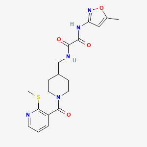 molecular formula C19H23N5O4S B2880573 N1-(5-甲基异恶唑-3-基)-N2-((1-(2-(甲硫基)烟酰基)哌啶-4-基)甲基)草酰胺 CAS No. 1235647-90-1