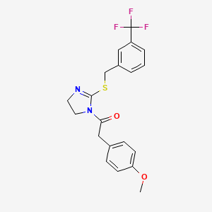 2-(4-methoxyphenyl)-1-(2-((3-(trifluoromethyl)benzyl)thio)-4,5-dihydro-1H-imidazol-1-yl)ethanone