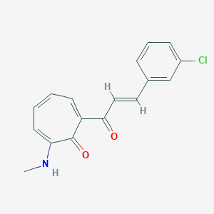 molecular formula C17H14ClNO2 B288058 2-[3-(3-Chlorophenyl)acryloyl]-7-(methylamino)-2,4,6-cycloheptatrien-1-one 
