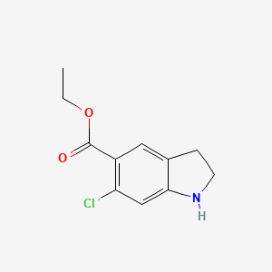 molecular formula C11H12ClNO2 B2880580 Ethyl 6-chloro-2,3-dihydro-1H-indole-5-carboxylate CAS No. 2248392-93-8