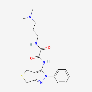 molecular formula C18H23N5O2S B2880584 N-[3-(dimethylamino)propyl]-N'-(2-phenyl-4,6-dihydrothieno[3,4-c]pyrazol-3-yl)oxamide CAS No. 899741-34-5
