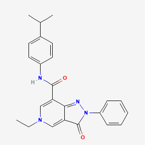 molecular formula C24H24N4O2 B2880595 5-ethyl-N-(4-isopropylphenyl)-3-oxo-2-phenyl-3,5-dihydro-2H-pyrazolo[4,3-c]pyridine-7-carboxamide CAS No. 923146-14-9