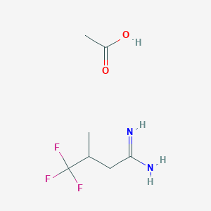 molecular formula C7H13F3N2O2 B2880598 Acetic acid;4,4,4-trifluoro-3-methylbutanimidamide CAS No. 2402840-02-0