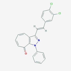 molecular formula C22H14Cl2N2O B288060 3-[2-(3,4-dichlorophenyl)vinyl]-1-phenylcyclohepta[c]pyrazol-8(1H)-one 