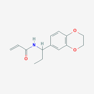 molecular formula C14H17NO3 B2880603 N-[1-(2,3-Dihydro-1,4-benzodioxin-6-yl)propyl]prop-2-enamide CAS No. 2305297-37-2
