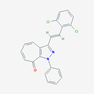 molecular formula C22H14Cl2N2O B288061 3-[2-(2,6-dichlorophenyl)vinyl]-1-phenylcyclohepta[c]pyrazol-8(1H)-one 