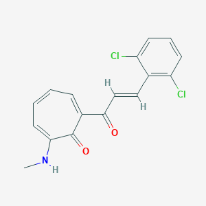 molecular formula C17H13Cl2NO2 B288062 2-[3-(2,6-Dichlorophenyl)acryloyl]-7-(methylamino)-2,4,6-cycloheptatrien-1-one 