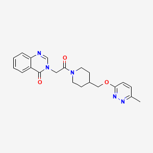 molecular formula C21H23N5O3 B2880624 3-[2-[4-[(6-Methylpyridazin-3-yl)oxymethyl]piperidin-1-yl]-2-oxoethyl]quinazolin-4-one CAS No. 2319635-47-5