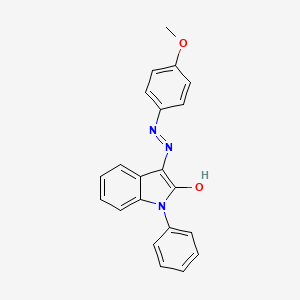 1-phenyl-1H-indole-2,3-dione 3-[N-(4-methoxyphenyl)hydrazone]