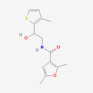 molecular formula C14H17NO3S B2880632 N-(2-hydroxy-2-(3-methylthiophen-2-yl)ethyl)-2,5-dimethylfuran-3-carboxamide CAS No. 1351635-01-2