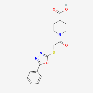 1-{2-[(5-Phenyl-1,3,4-oxadiazol-2-yl)sulfanyl]acetyl}piperidine-4-carboxylic acid